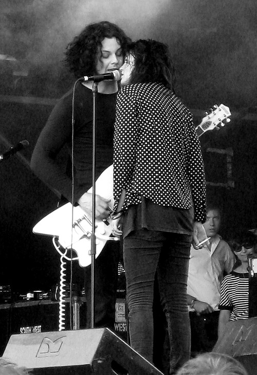 Alison Mosshart and Jack White performing live with the Dead Weather at the Glastonbury Festival, June 26, 2009.