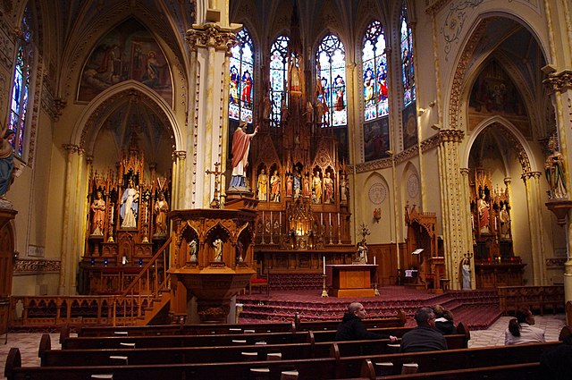 The main and side altars of the Shrine Church of St. Stanislaus Cleveland, Ohio