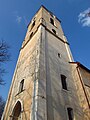 Čeština: Věž kostela sv. Jiljí v Heralticích, okr. Třebíč. English: Tower of Church of Saint Giles in Heraltice, Třebíč District.