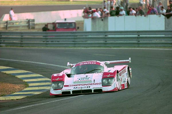The second-placed Toyota 94C-V of Eddie Irvine, Mauro Martini and Jeff Krosnoff. The car also won the LMP1/C90 class.
