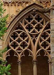 Detail des Kreuzgangs der Kathedrale von Pamplona.