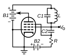 Transitron oscillator Transitron oscillator circuit.svg