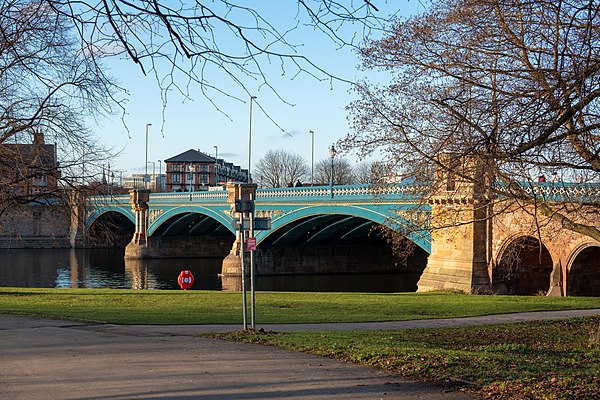 View of Trent Bridge from the bank of the River Trent, West Bridgford