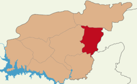 Map showing Nazımiye District in Tunceli Province