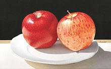 A pair of objects, such as this pair of apples, is subject to comparison once points of similarity and difference can be identified. Two apples.jpg