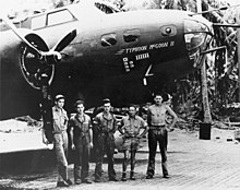 B-17E BO AAF S/N 41-9211
Typhoon McGoon II of the 11th BG / 98th BS, taken in January 1943 in New Caledonia: The antennae mounted upon the nose were used for radar tracking surface vessels. Typhoon McGoon II, New Caledonia, January 1943.jpg