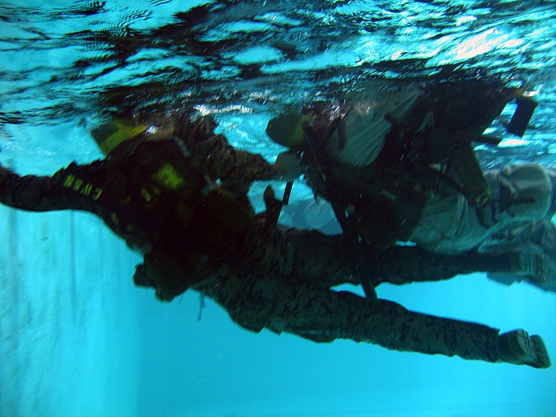 File:U.S. Marines practice water survival training in a swimming pool while in full battle dress at Combat Water Survival Swimming School in Camp Johnson, N.C., July 22, 2005 050722-M-FQ358-005.jpg