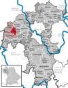 Lage der Gemeinde Uettingen im Landkreis Würzburg
