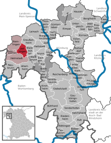Poziția localității Uettingen