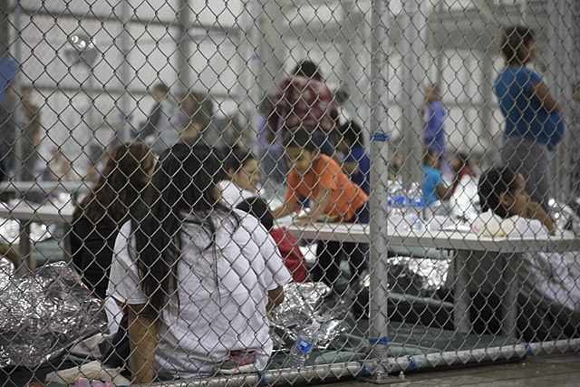Children of undocumented immigrants from Latin America to the United States detained in the Ursula Detention Center, McAllen, Texas, June 2017
