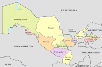 Uzbekistan, administrative divisions - de - colored