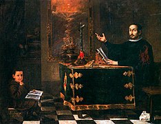 Don Miguel de Mañara leyendo la regla de la Hermandad de la Santa Caridad. 1681.