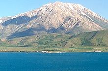 The dormant volcano Mount Çadır viewed from Akdamar Island