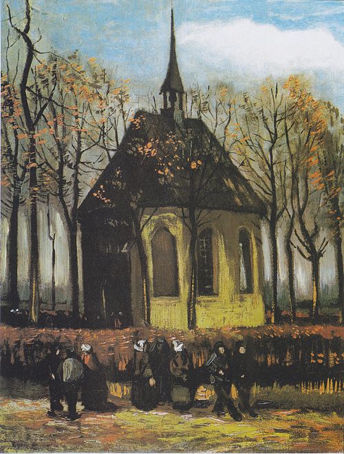 Congregation Leaving the Reformed Church in Nuenen, 1884, Van Gogh Museum, Amsterdam (F25)