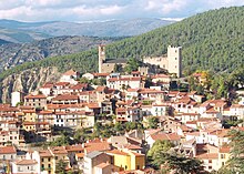 St Saturnin church, castle, and old village