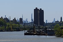 The skyline of Manhattan seen from River Plaza View of Manhattan Skyline from River Plaza Marble Hill.jpg