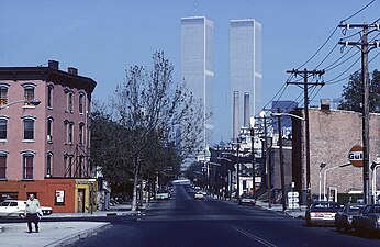 The Twin Towers seen from Jersey City, 1978
