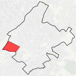 Kaupungin kartta, jossa Votanikós korostettuna.