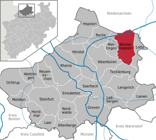 Läget för Westerkappeln i Kreis Steinfurt