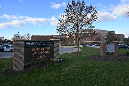 Wilde Lake High School sign, Howard County, MD
