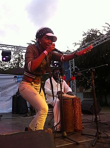 Yvonne Mwale Zambian musician performing in neighboring Country Tanzania in 2012