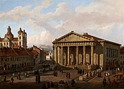 Rathaus von Vilnius (poln.: Ratusz w Wilnie) ca. 1846, Bestand Nationalmuseum Warschau