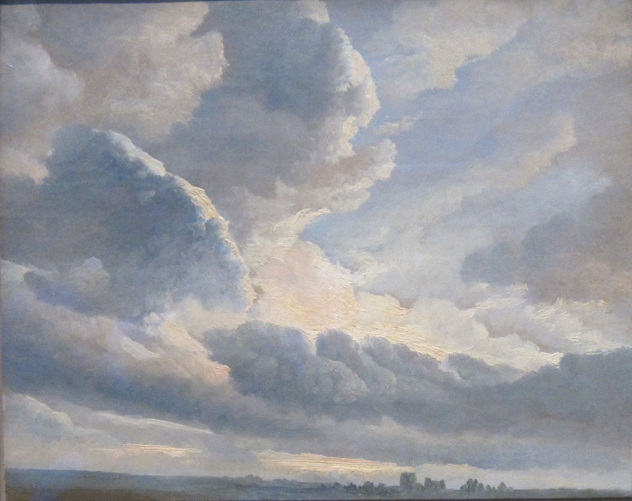 File Study Of Clouds With A Sunset Near Rome Oil Painting On