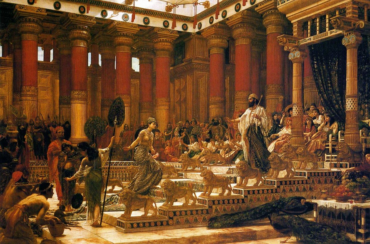 The Visit of the Queen of Sheba to King Solomon', oil on canvas painting by Edward Poynter, 1890 dans images sacrée 1280px-%27The_Visit_of_the_Queen_of_Sheba_to_King_Solomon%27%2C_oil_on_canvas_painting_by_Edward_Poynter%2C_1890%2C_Art_Gallery_of_New_South_Wales