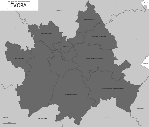 Évora: História, Evolução da população do município, Freguesias