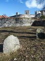 English: Jewish cemetery in the town of Rabí, Klatovy District, Czech Republic - view towards the castle Čeština: Židovský hřbitov ve městě Rabí, okres Klatovy - pohled směrem k hradu