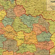Карта території колишньої Харківської губернії, адміністративні межі станом на 1 жовтня 1925