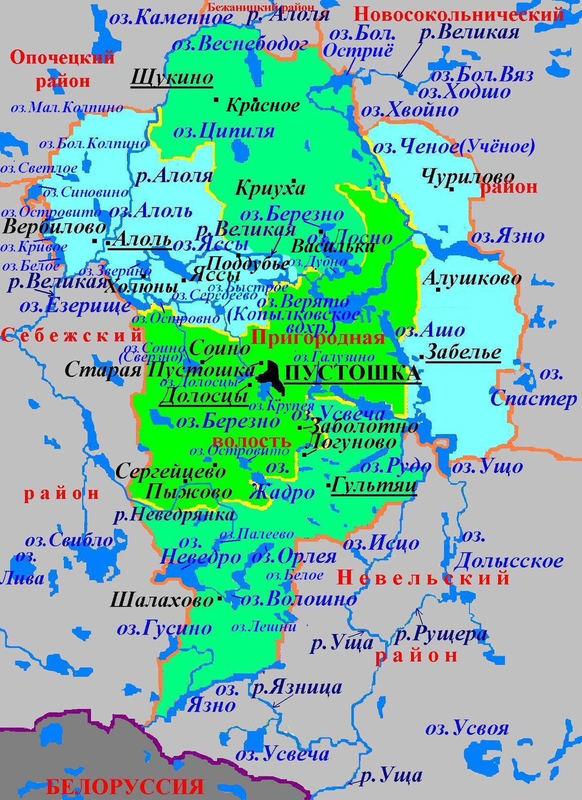 Волости псковского района карта