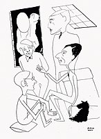 Adolf Hoffmeister, Schůzka skupiny Le Grand Jeu v ateliéru Josefa Šímy (R. Daumal, A. Harfaux, R. Gilbert-Lecomte, R. Vailand), 1927