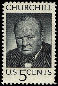 Winston Churchill on a 1965 stamp