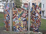 free-standing mosaic wall "rhythm of life"