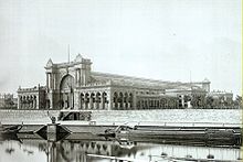 The station building seen from southeast in 1879