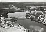 Flyfoto av Skarnes på 1930-tallet. Foto: Nasjonalbiblioteket