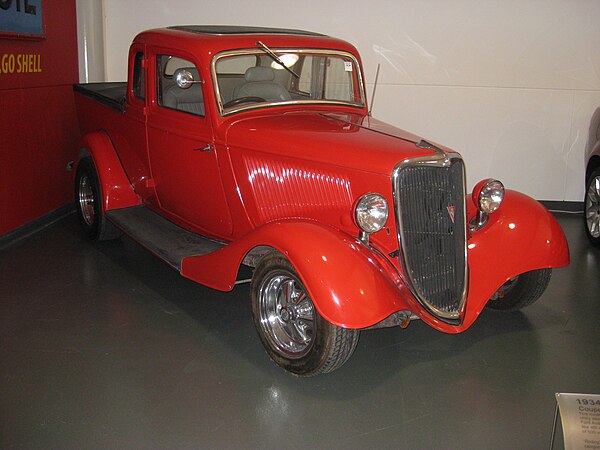 1934 Ford, the first coupe utility model. On display at the National Motor Museum, Birdwood, South Australia