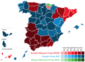 Results of the 2004 European Parliament election in Spain by province.