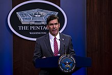 Secretary Esper at Pentagon news conference, June 3 200602-D-XI929-1007 (49967501917).jpg