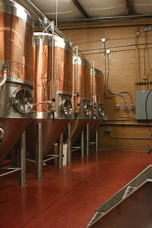 2009-02-20 Fermenters at LoneRider Brewery.jpg