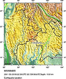 March 2011 earthquake location