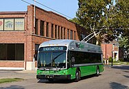 2020-built Dayton Gillig-Kiepe DMBT trolleybus 2066 on Riverview Ave in 2021.jpg