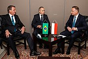 Meeting of President of Brazil Jair Bolsonaro and President of Poland Andrzej Duda in New York City in 2021 21 09 2021 - Encontro com o Presidente da Republica da Polonia, Andrzej Duda (51500659959).jpg