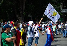 Protesters gathered at Altamira Square on 23 November. 23 November 2014 Venezuela protest 2.jpg