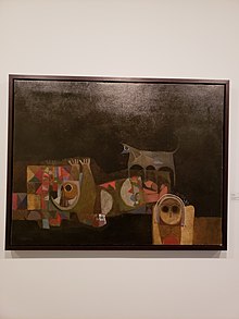 A Wolf Howls: Memories of a Poet (1968), by Dia Azzawi at the Barjeel Art Foundation collection