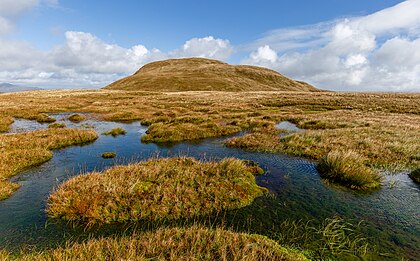 Pântano de turfa abaixo do cume de Doune Hill, Luss Hills, Stirling, Escócia. (definição 5 472 × 3 401)