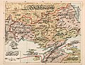 Sancakları gösteren 1907 Osmanlı haritası.