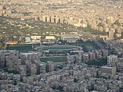 Al-Fayhaa Stadium in Damascus, Syria as seen from Mount Qasioun.jpg