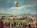 Elevación de un globo ante la corte de Carlos IV, de Antonio Carnicero, c. 1783.
